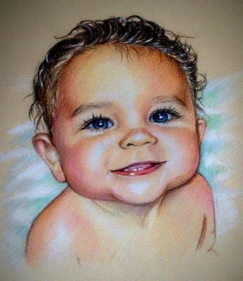Customized BABY COLOR PENCIL PORTRAITS