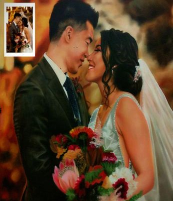 Romantic Couple Oil Painting Portrait from Photos