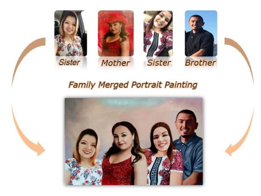 family portrait from individual photos